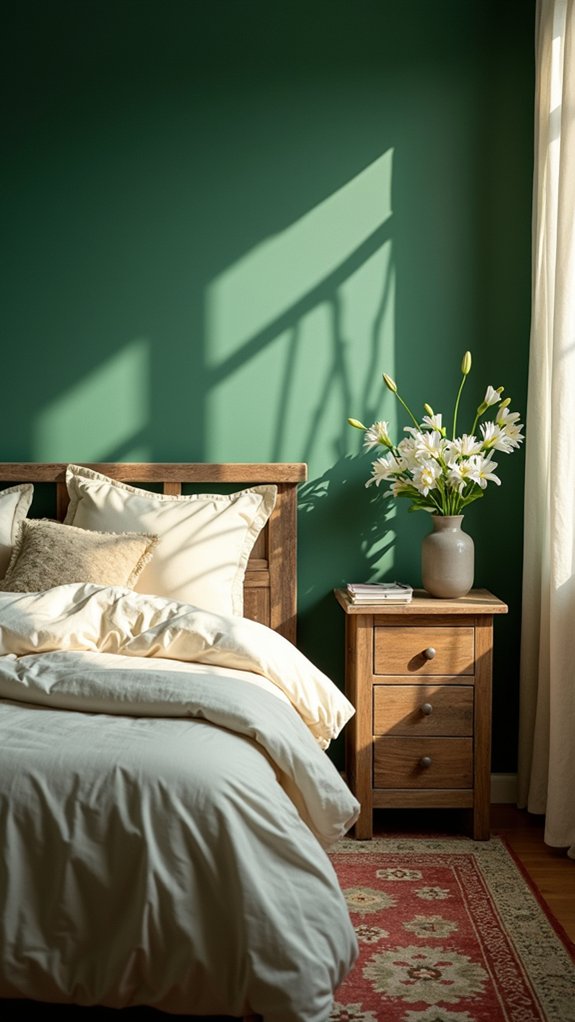 tranquil emerald green bedroom