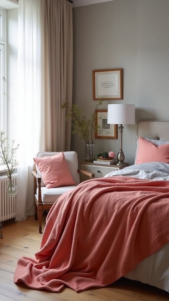 vibrant coral calming gray