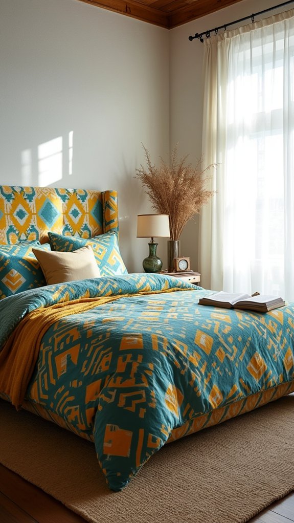 vibrant geometric bedroom designs