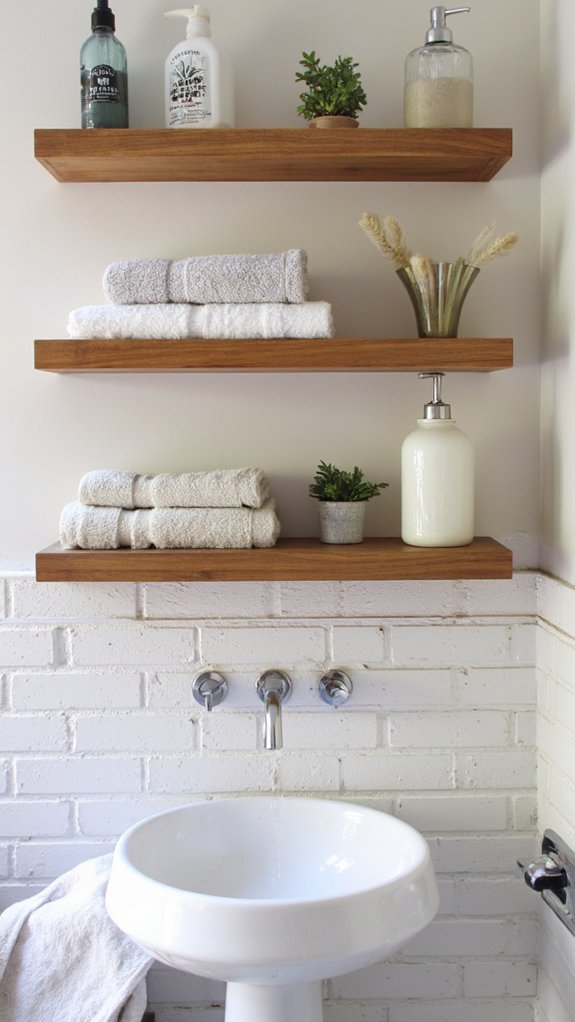 airy floating shelf decor
