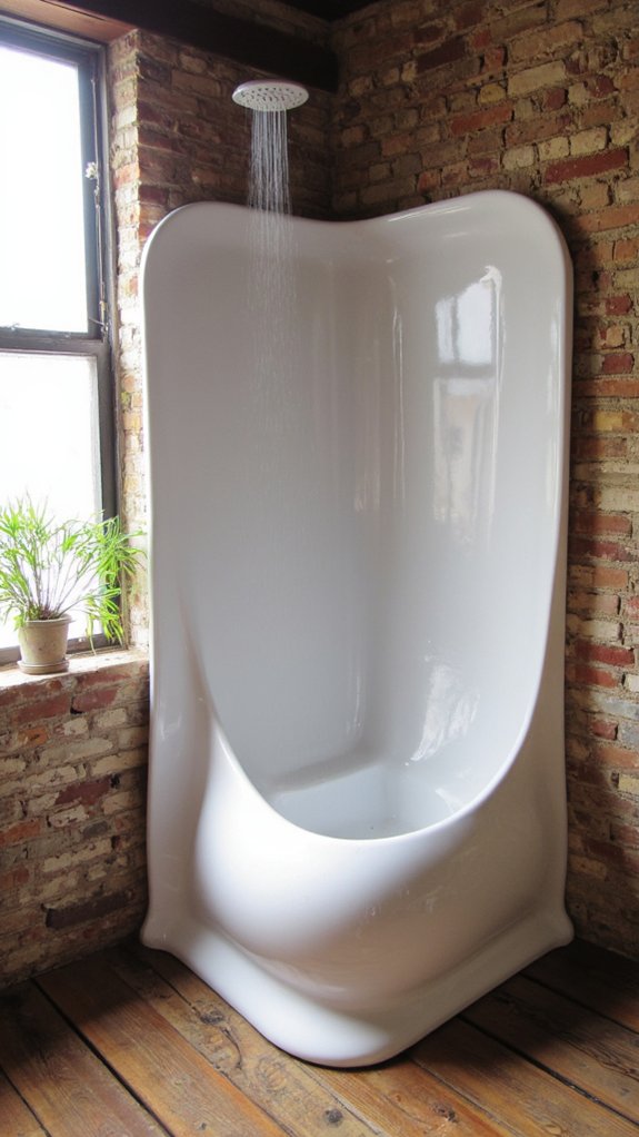 artistic freestanding shower design