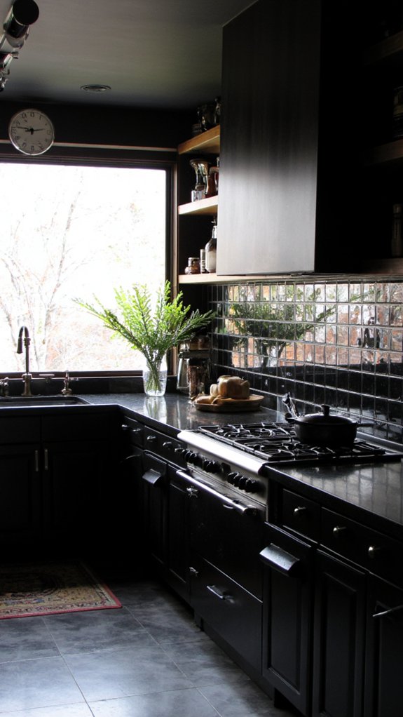 black glass kitchen elegance