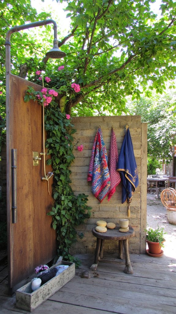 bohemian outdoor shower vibes