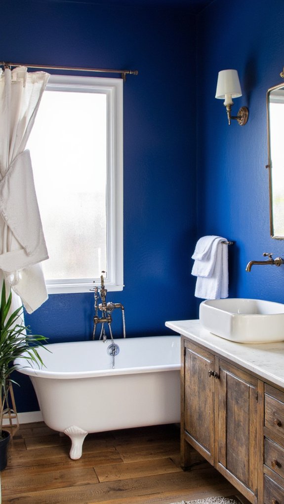 bold cobalt bathroom transformation