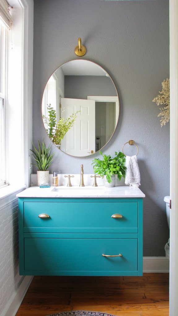 bold color floating vanity