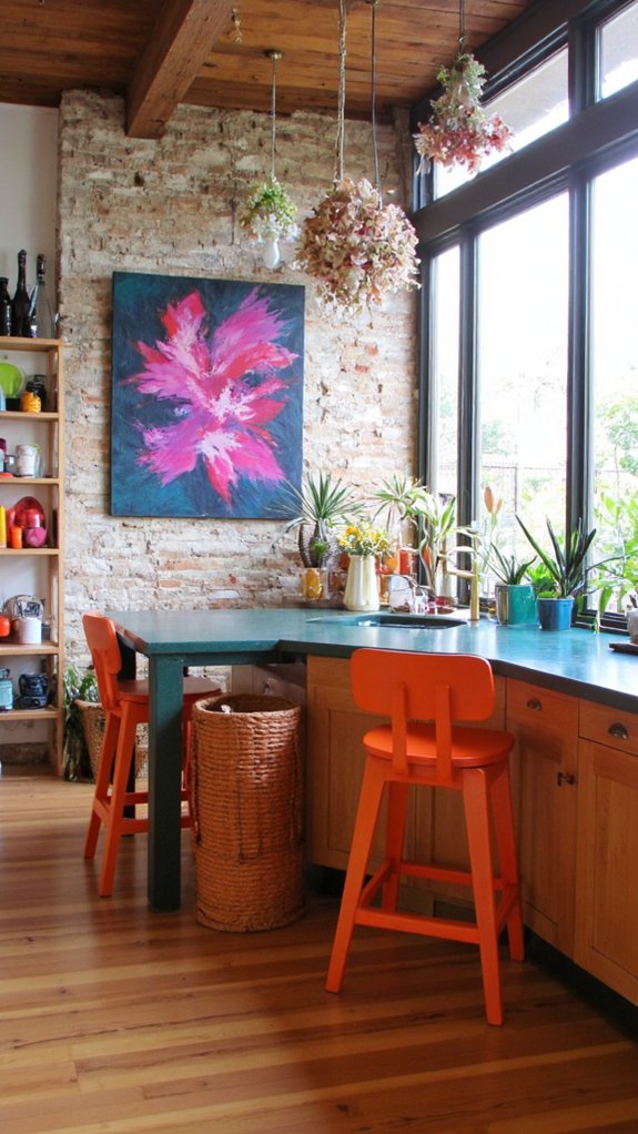 bold color kitchen accents