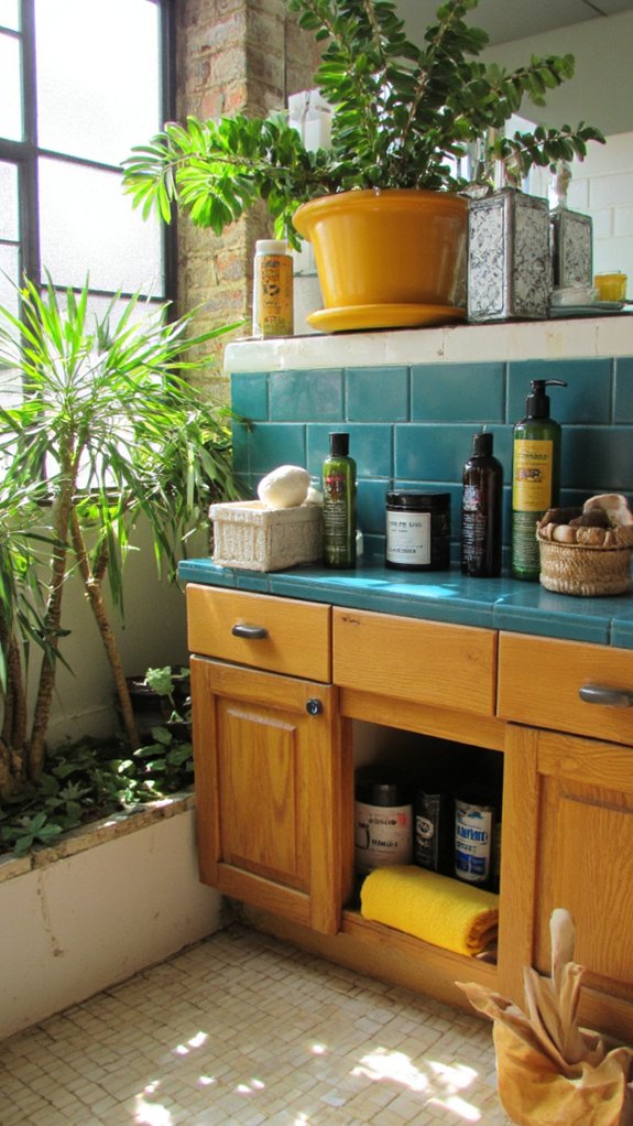 bold colorful shelving statement