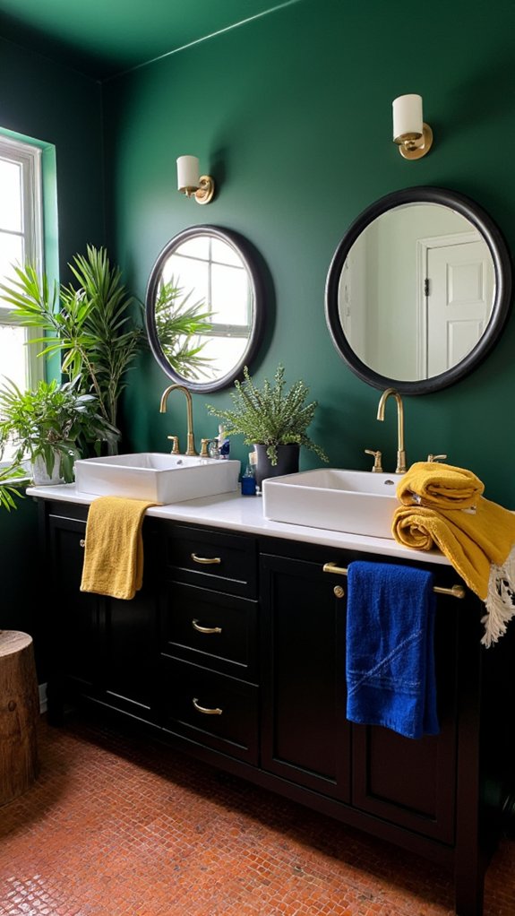bold colors elevate bathrooms