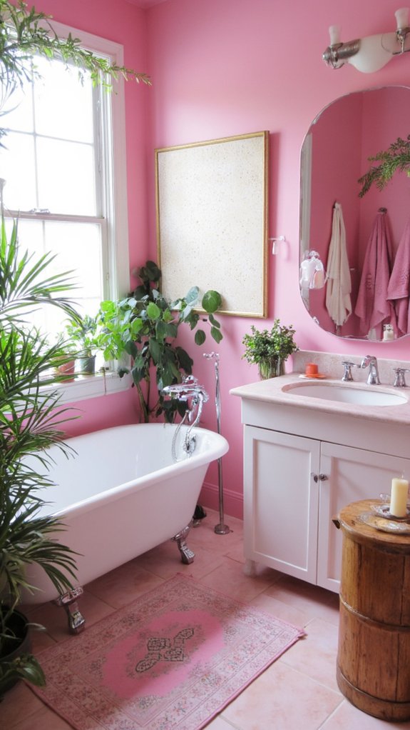 bold fuchsia bathroom accents