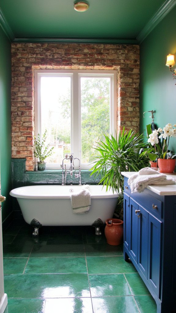 bold hues elevate bathrooms