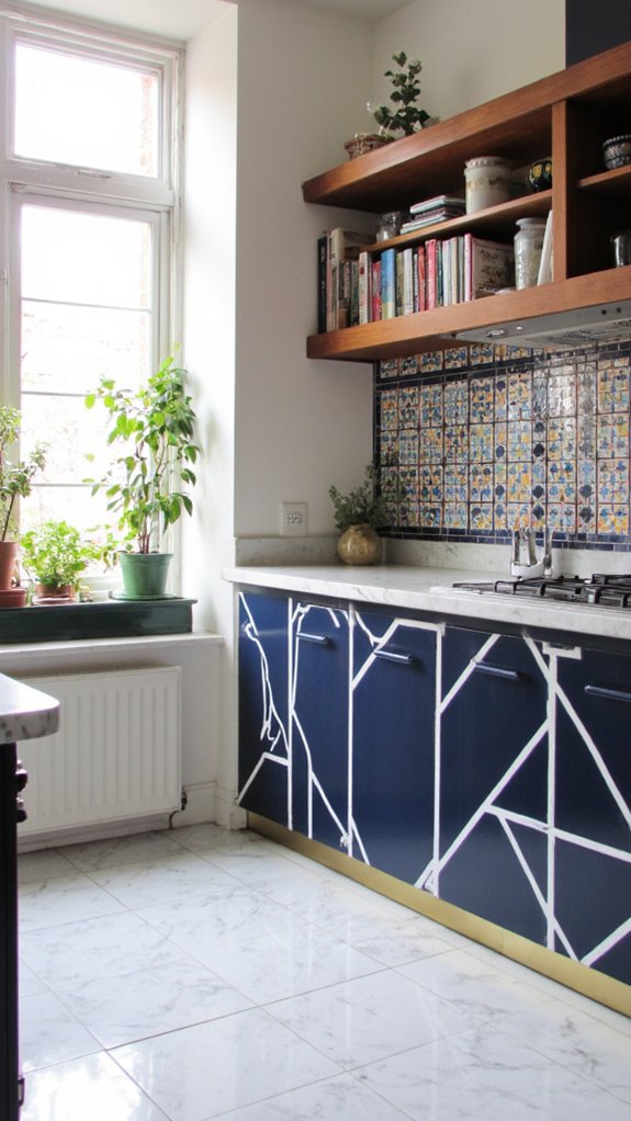 bold patterned high gloss kitchens