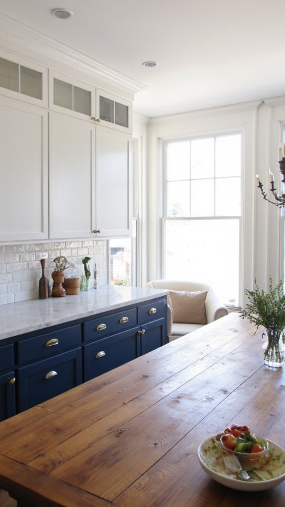 bold two tone kitchen design