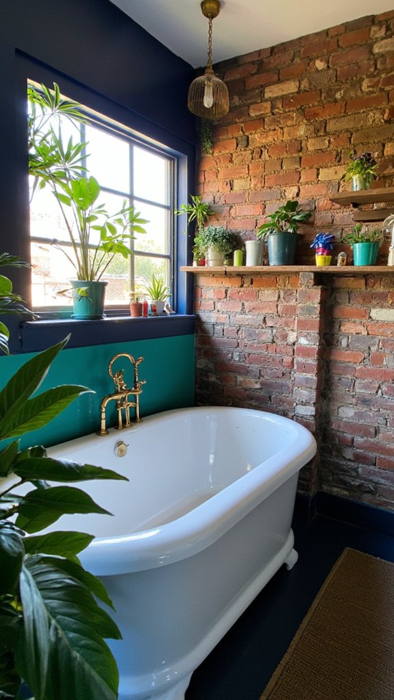 bold vibrant bathroom accents