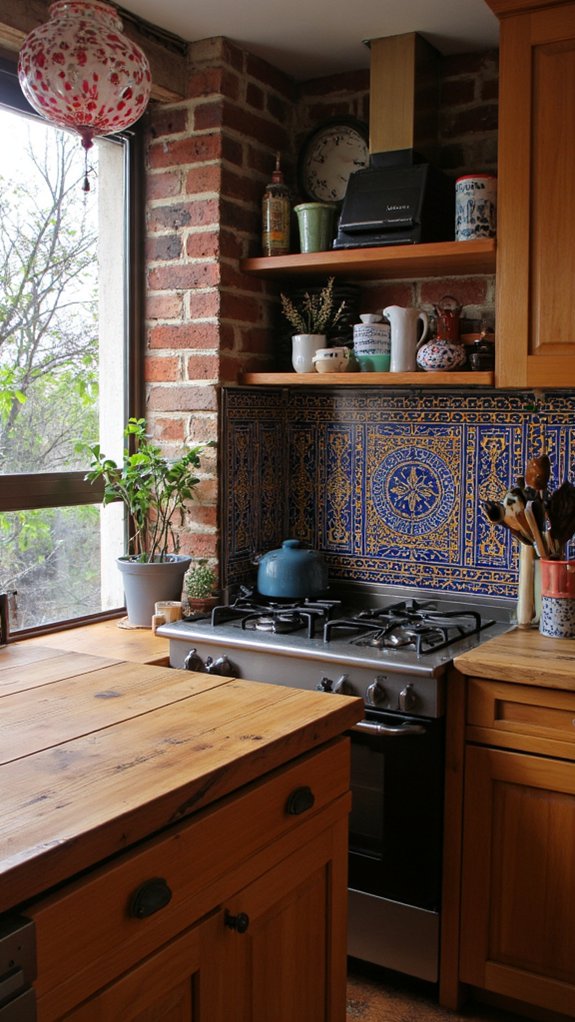bold vibrant kitchen backsplash