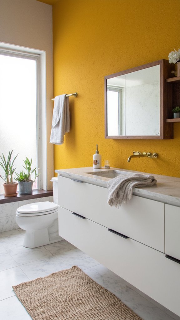 bold yellow bathroom statement