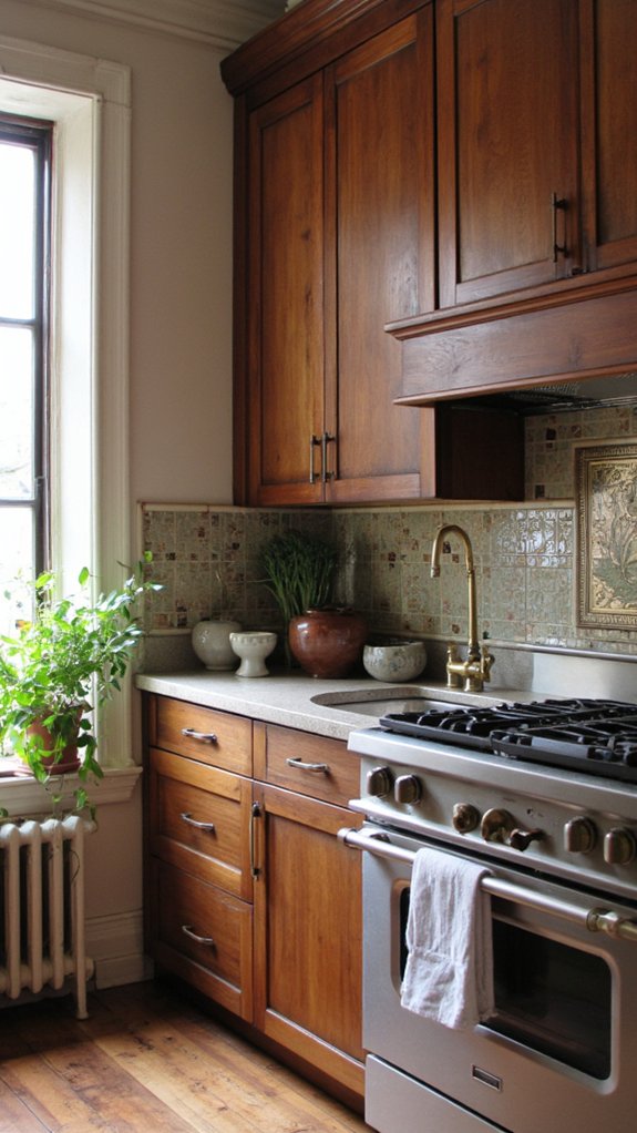 brass accents enhance kitchen design