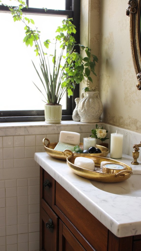 brass trays for elegant organization