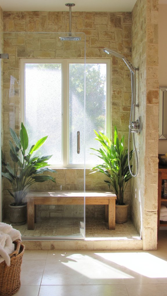 bright airy steam shower