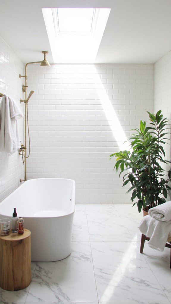 bright airy white shower