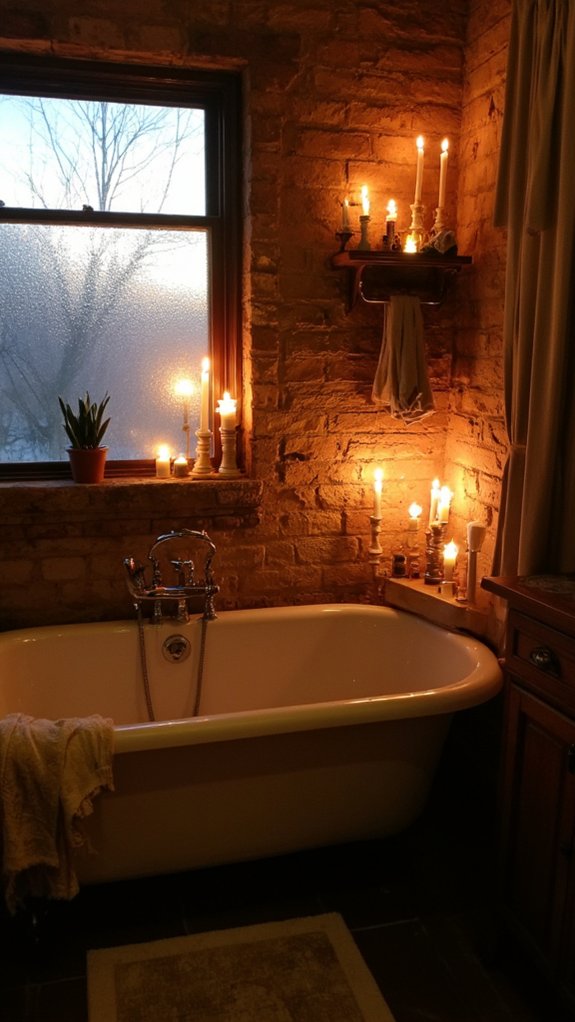 candle lit bathroom retreat ambiance