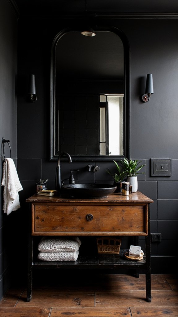 chic black framed mirrors