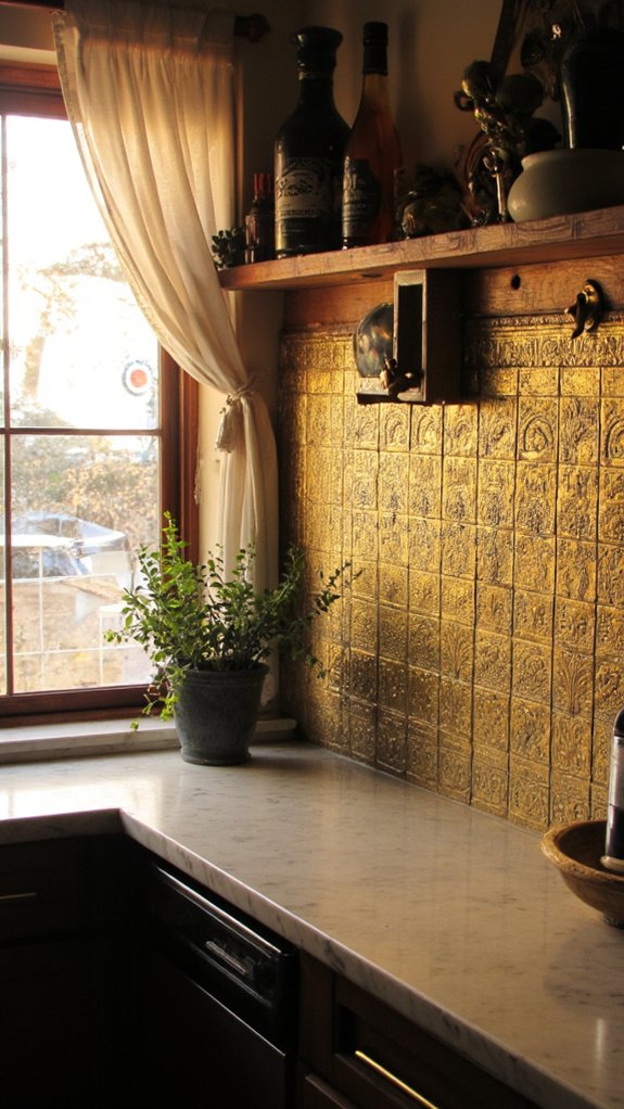chic brass backsplash elegance