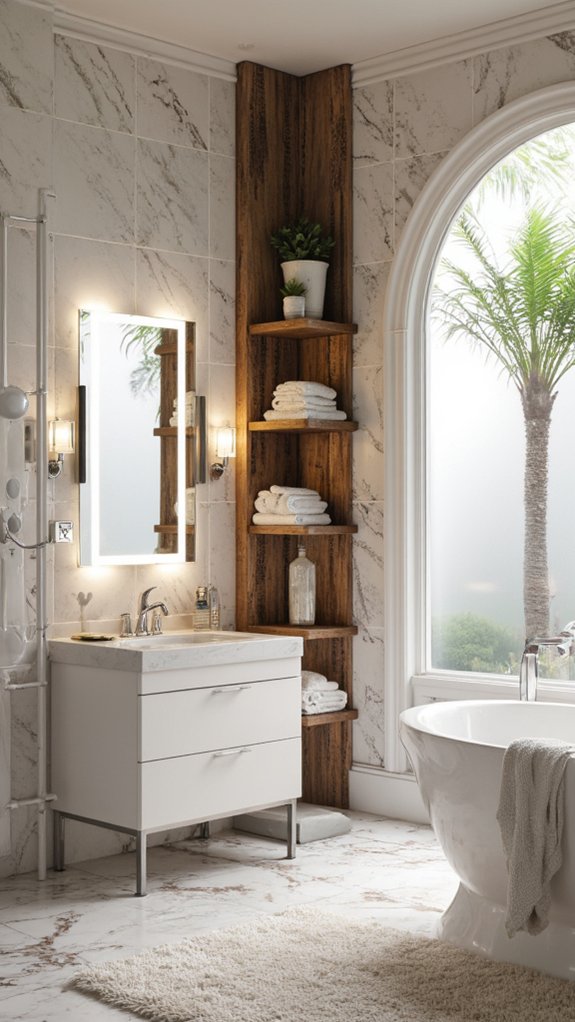 chic illuminated bathroom mirrors