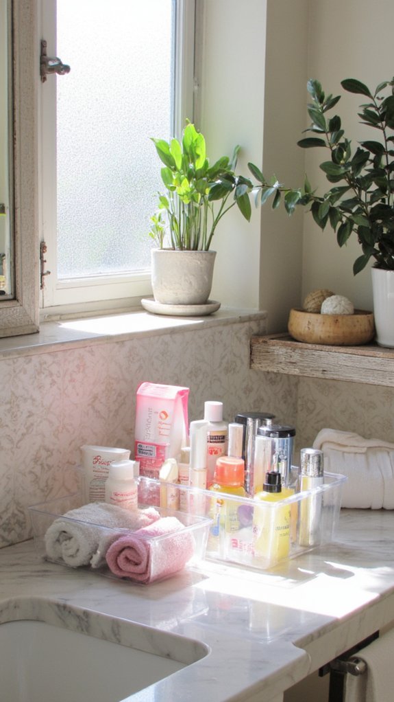 clear stylish bathroom organization