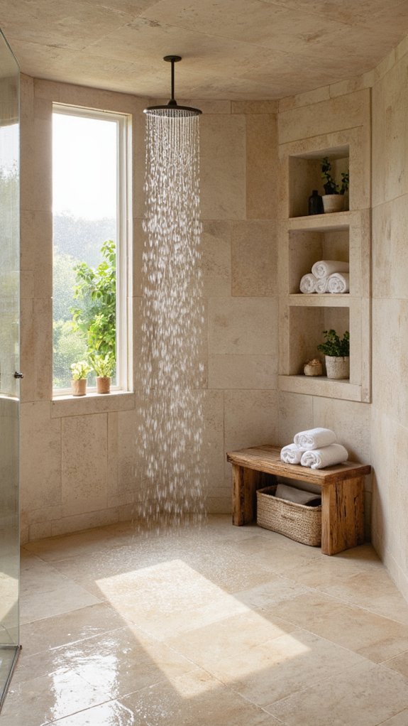 clutter free luxurious walk in shower