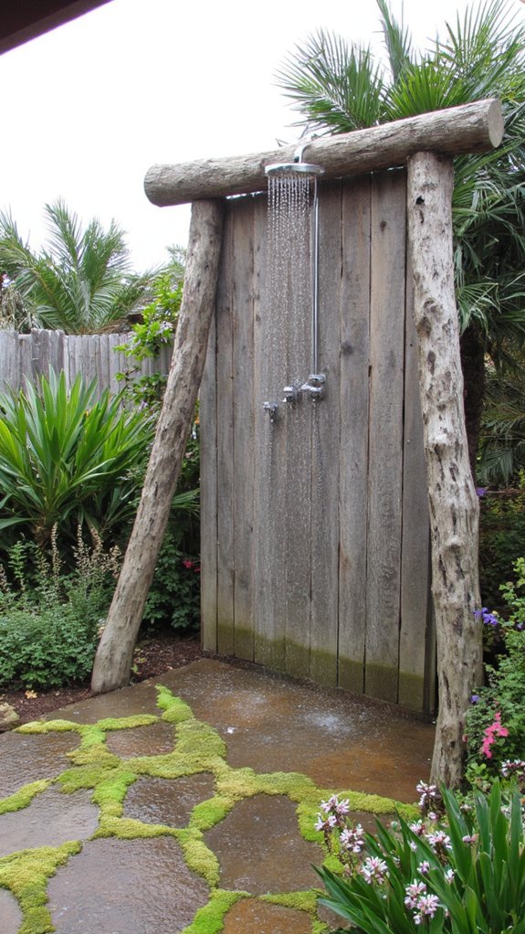coastal driftwood shower retreat
