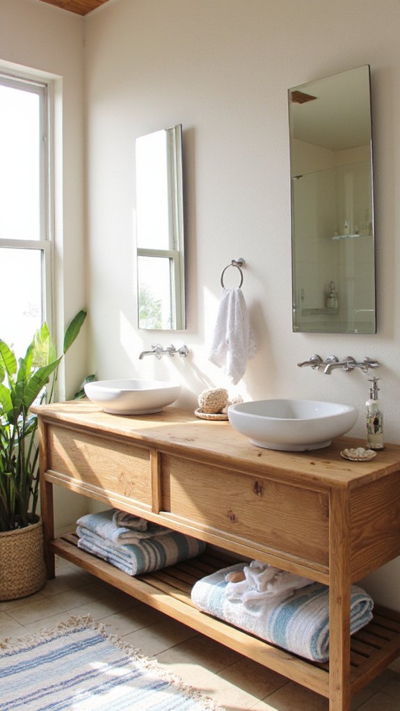coastal twin sinks decor