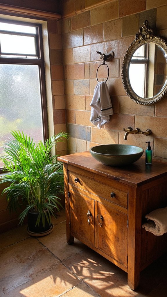 colorful metal bathroom accents