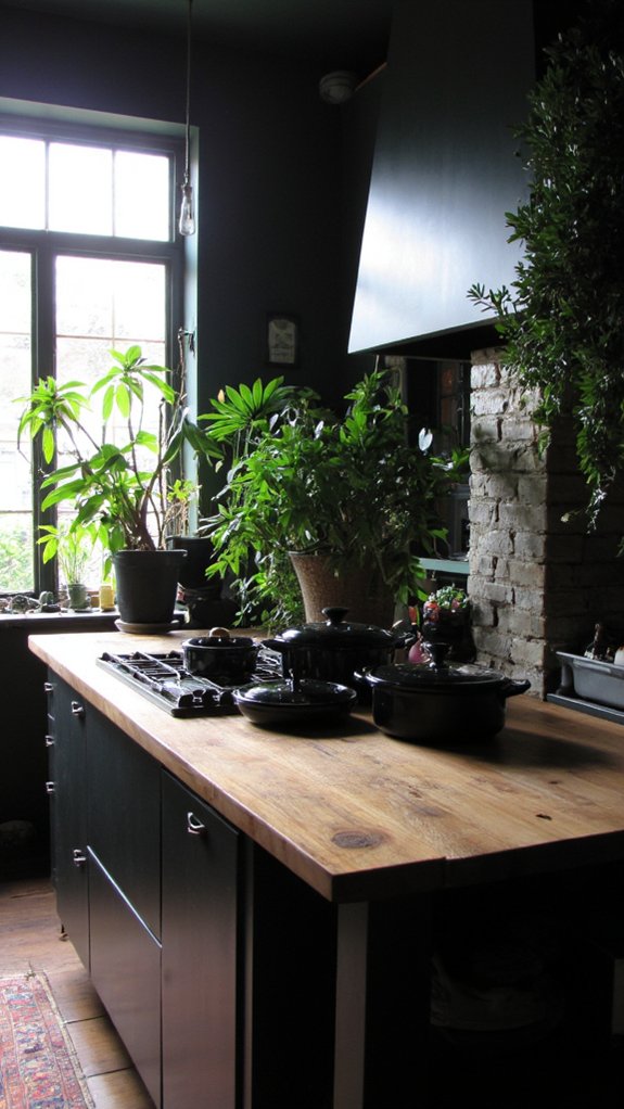 colorful practical kitchen greenery