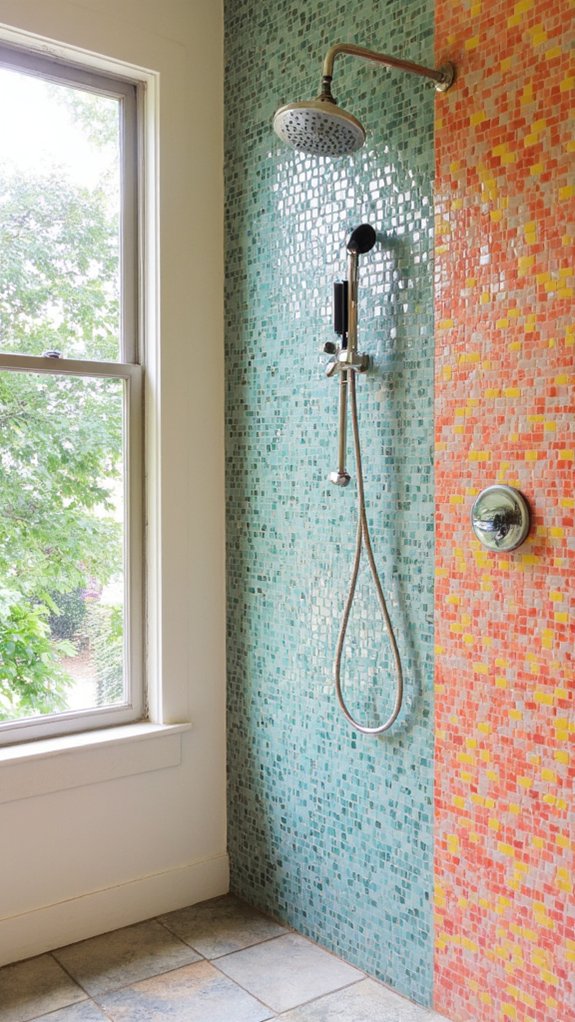 colorful shower tile enhancements