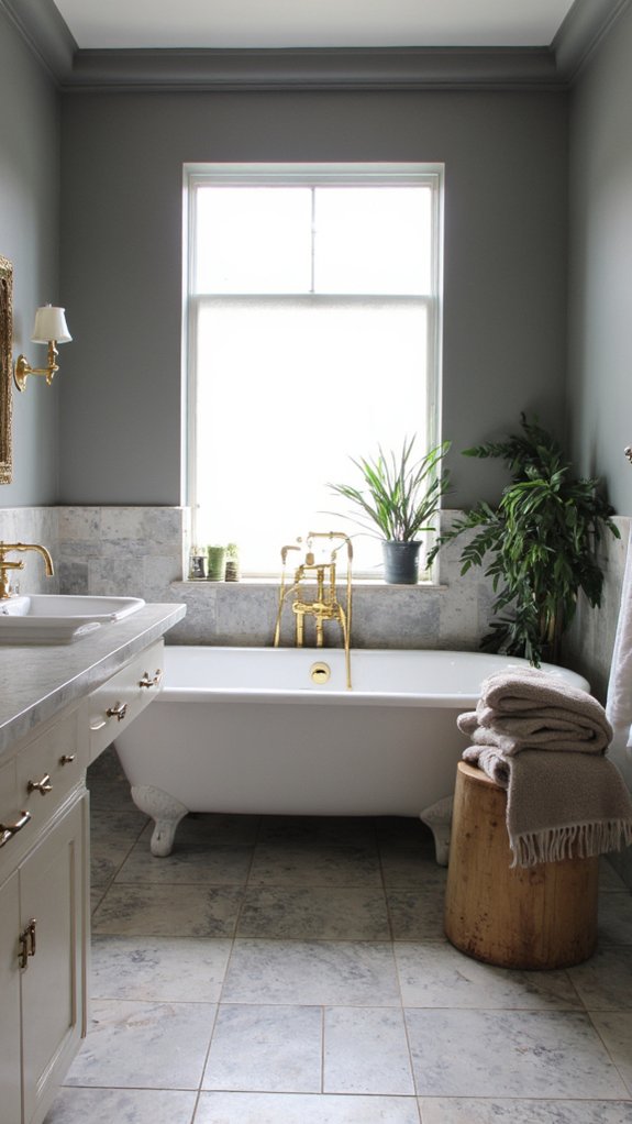 cool gray gold accents