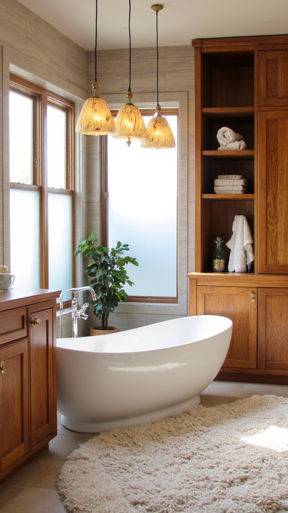 cozy bathroom pendant lighting