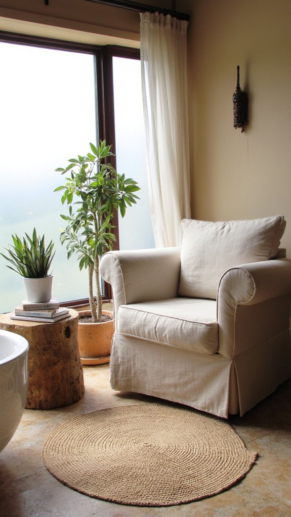 cozy bathroom relaxation nook