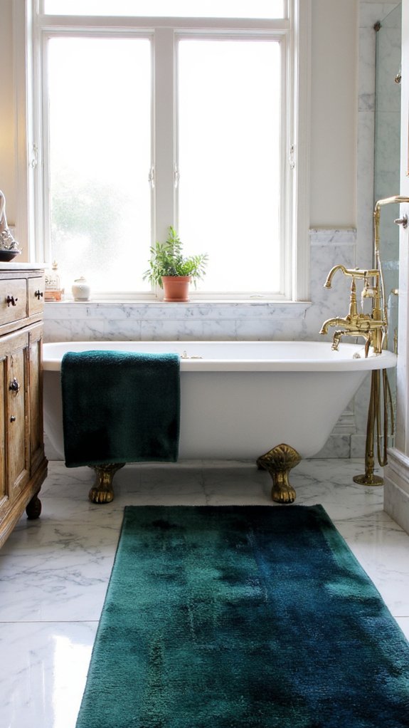 cozy bathroom rug transformation