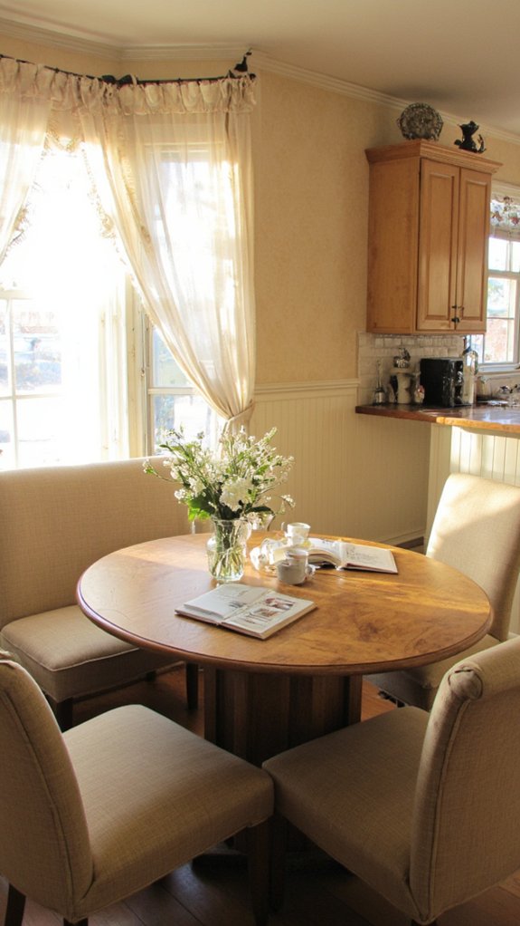 cozy beige breakfast nook