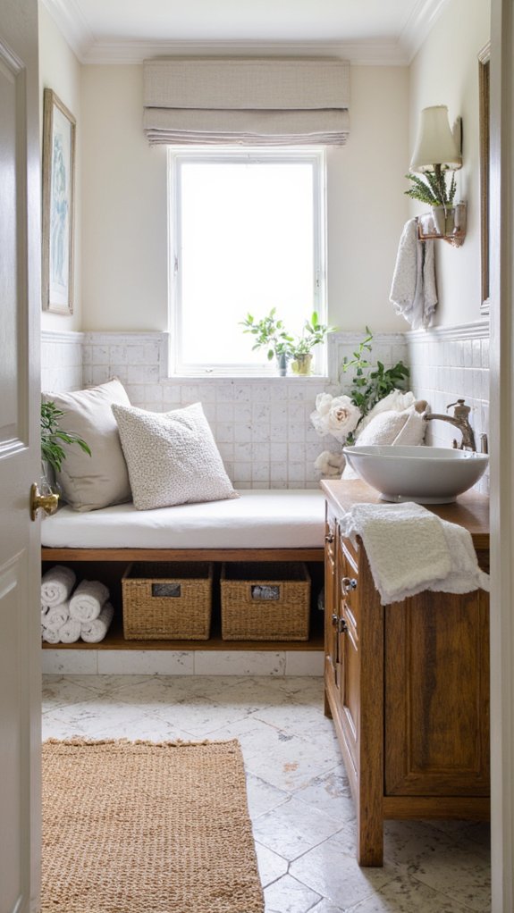 cozy bench with storage