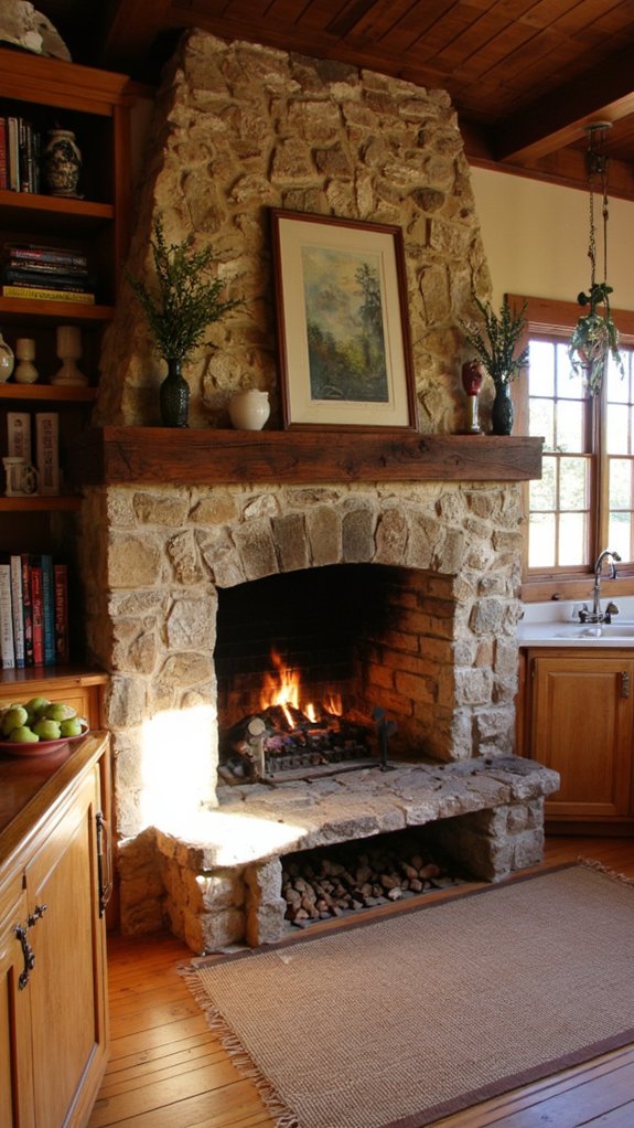 cozy fireplace gathering ambiance