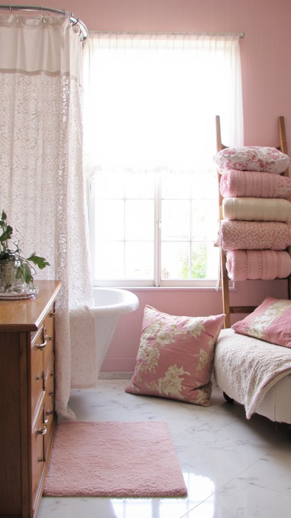 cozy layered pink textiles