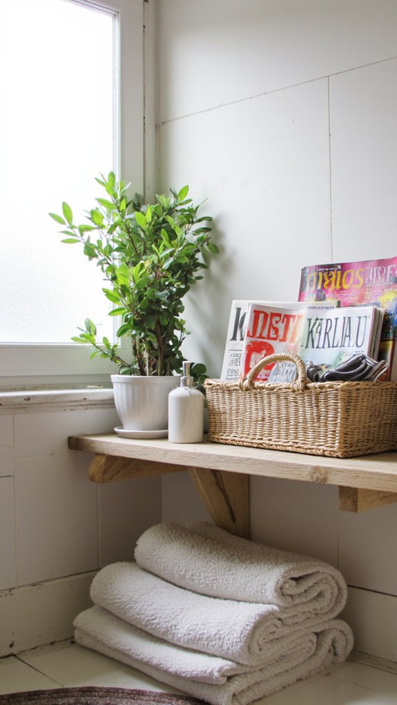 cozy organized reading nook