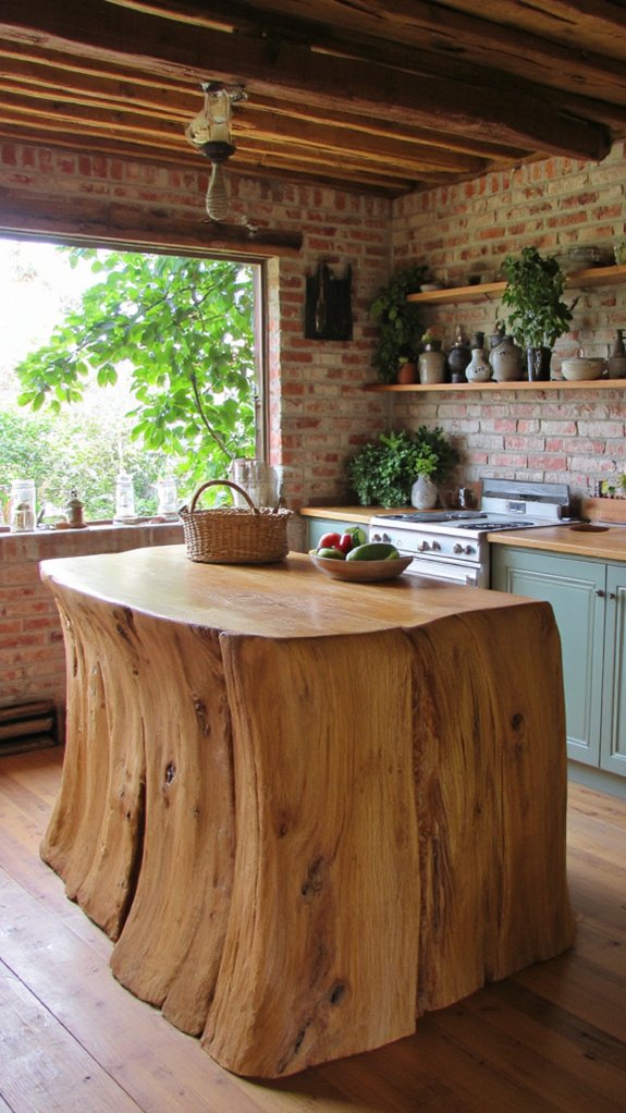 cozy rustic kitchen centerpiece