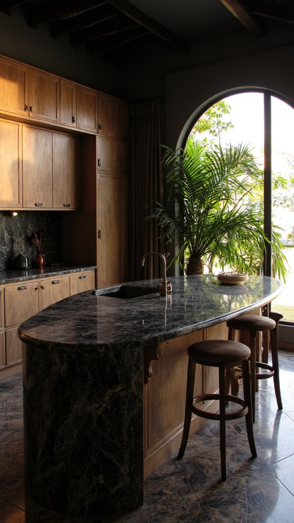 curved lines enhance kitchen elegance