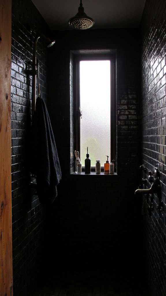 custom black shower niches