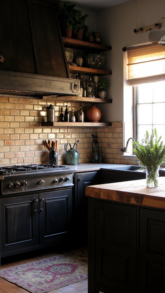 dark cabinetry enhances elegance