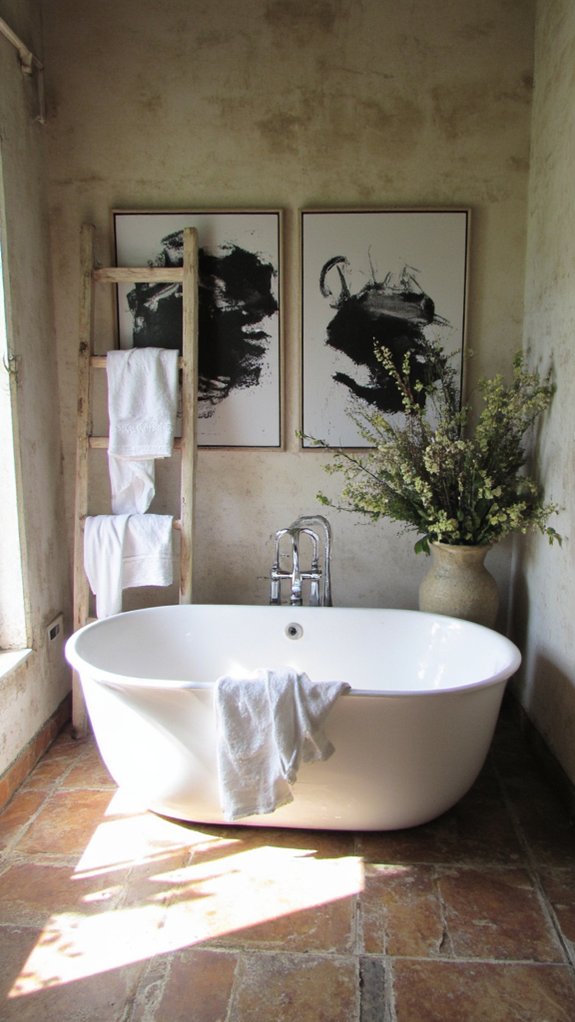 dramatic artwork enhances luxury