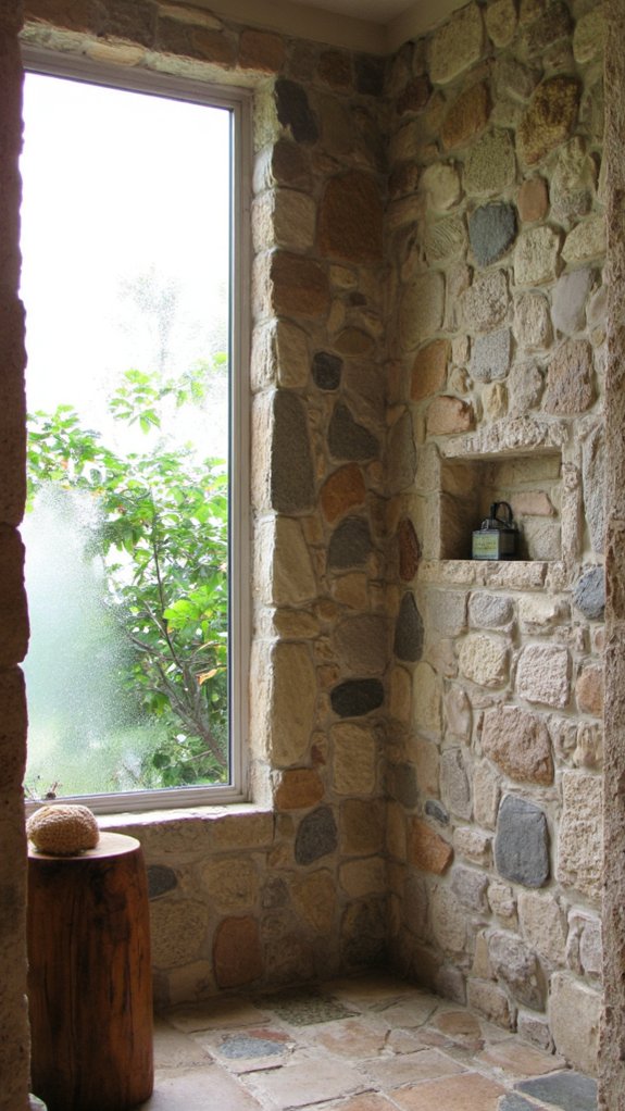 earthy elegance in showers