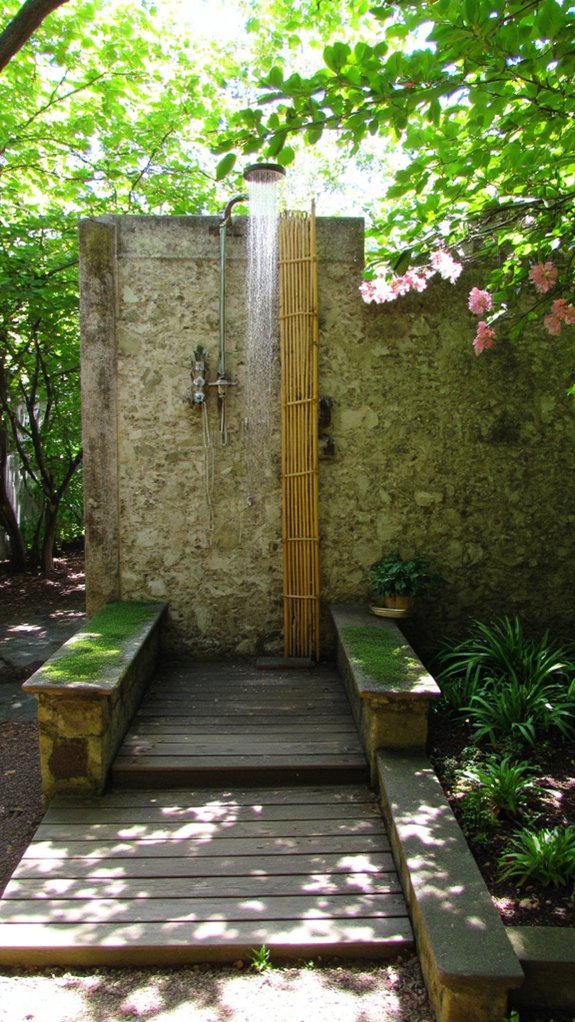 eco friendly outdoor shower experience